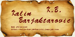 Kalin Barjaktarović vizit kartica